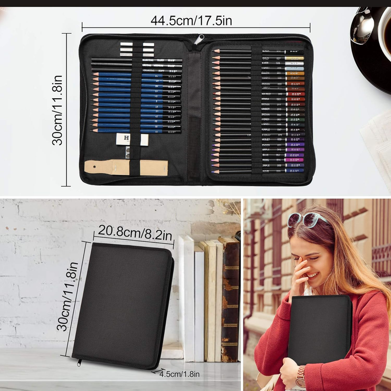 Art Supplies Drawing and Sketching Colored Pencils Set 96-Piece,Graphite Charcoa