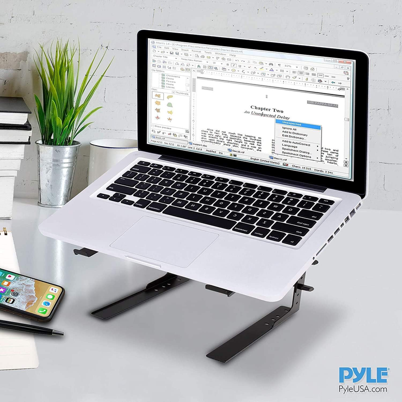 Pyle Portable Adjustable Laptop Stand 6.3-10.9" Anti Slip DJ, PC, Gaming