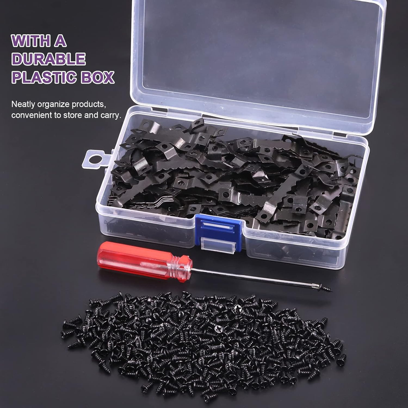 600Pcs Sawtooth Picture Frame Hanging Hangers Double Hole with Screws and Screwd