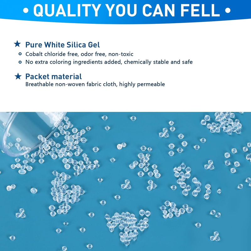 20 Gram [15 Packets] Silica Gel Packets - Food Safe Reusable Desiccant Moisture
