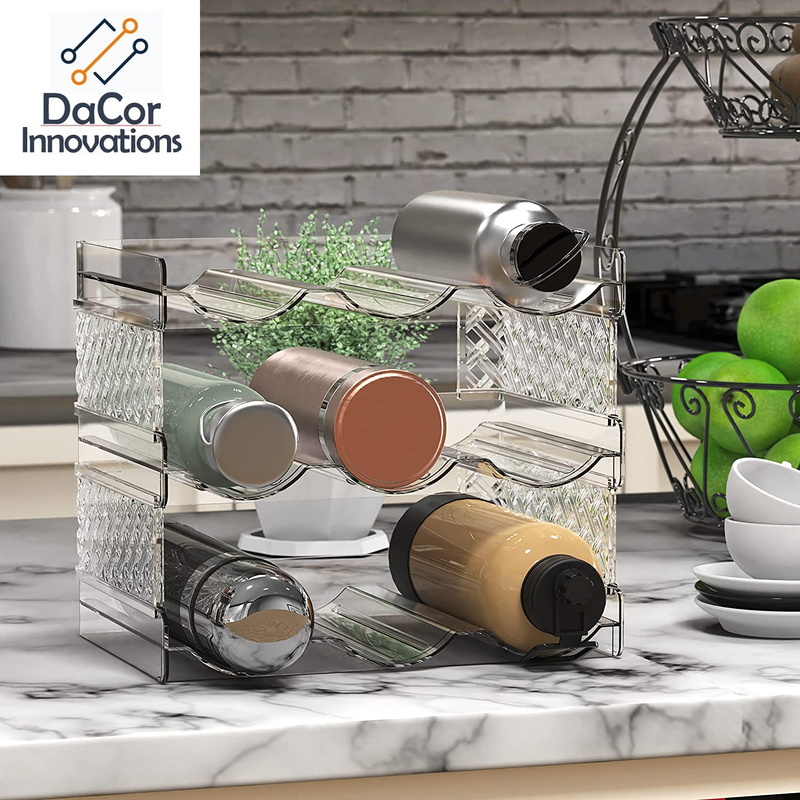 Water Bottle Stackable Rack Wine, Tumblers, Baby Bottle Storage Organizer, Clear