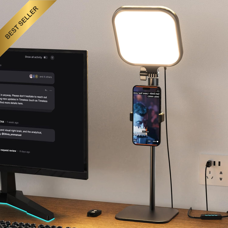 Zoom Lighting for Computer Video Conference Desk Light with Stand and Phone Hold