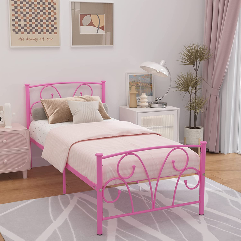 With Headboard And Footboard, Metal Platform Bed Frame