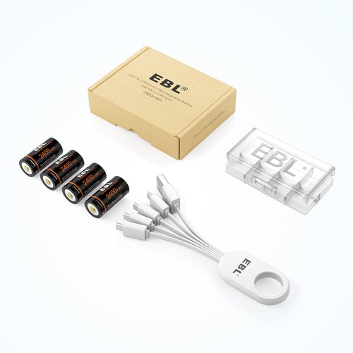 EBL 16340 CR123A USB Rechargeable Lithium Li-ion Batteries For Arlo Camera Lot