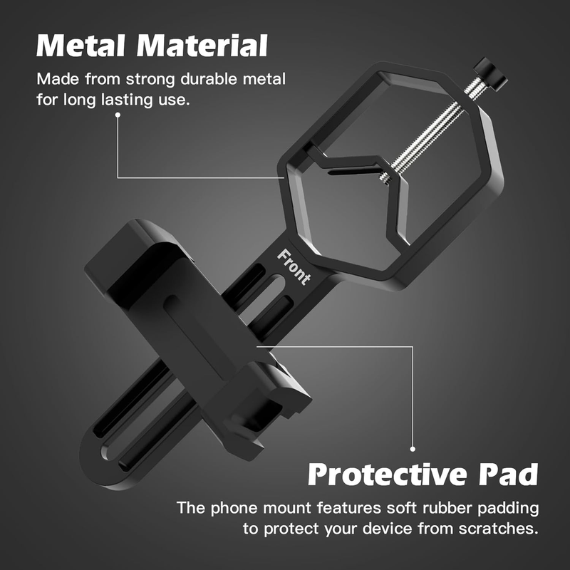 Metal Telescope Phone Adapter-Phone Scope Mount for Phone(2.09''-3.54'' Wide) Ph