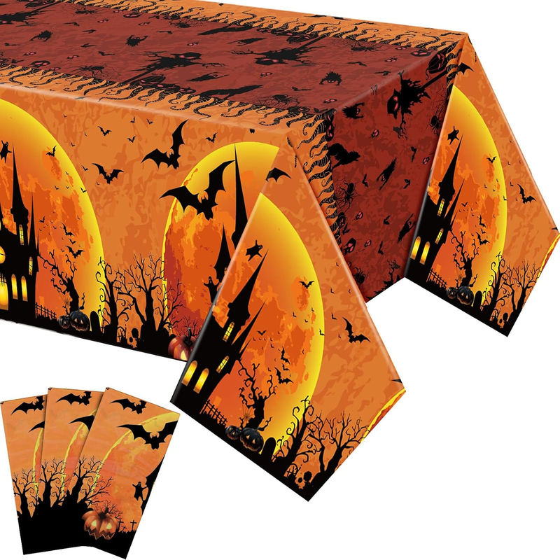 3 Pcs Halloween Tablecloths Plastic Halloween Table Covers 54 X 108 Inch Disposa
