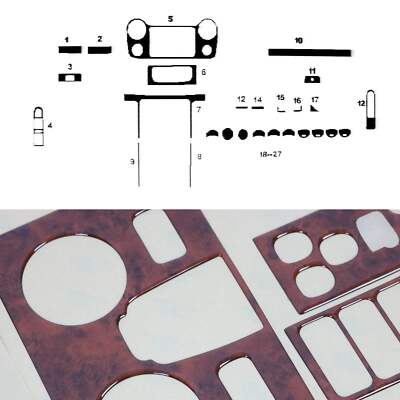 Wooden Look Dashboard Console Trim Kit for VW Amarok 2010-2020 27 Pcs