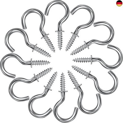 Ripeng 120 Stücke Schraubhaken Metall Becherhaken Einschrauben Aufhänger D