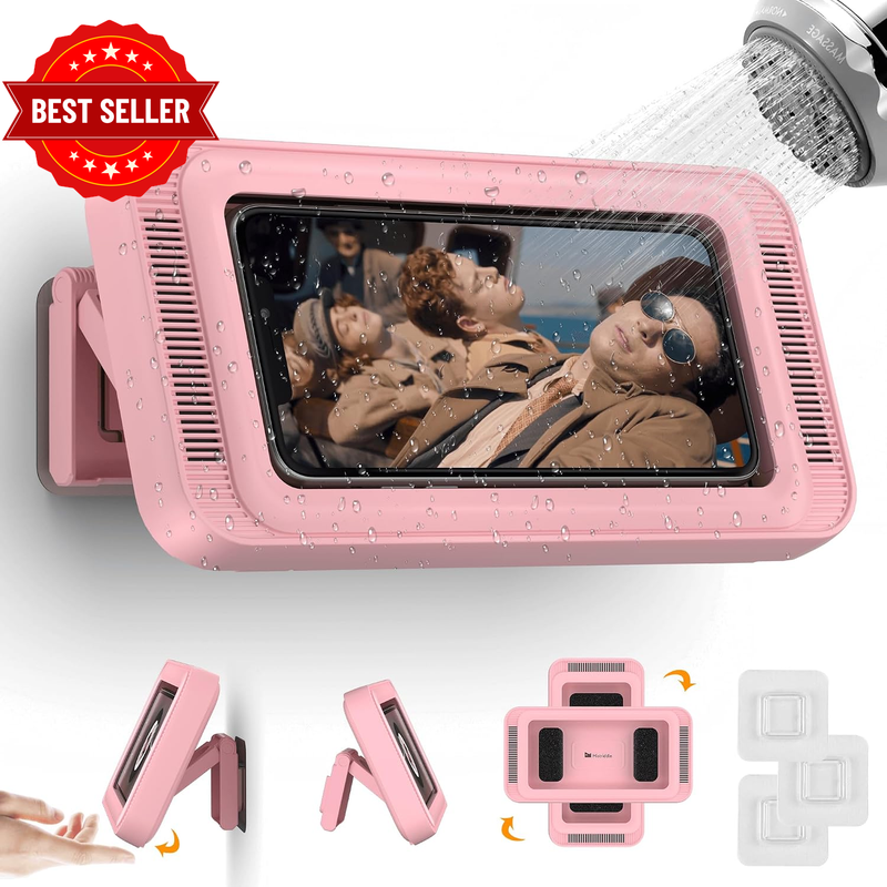 Waterproof Shower Phone Holder with 360° Rotation, Angle Adjustable, Enhanced So