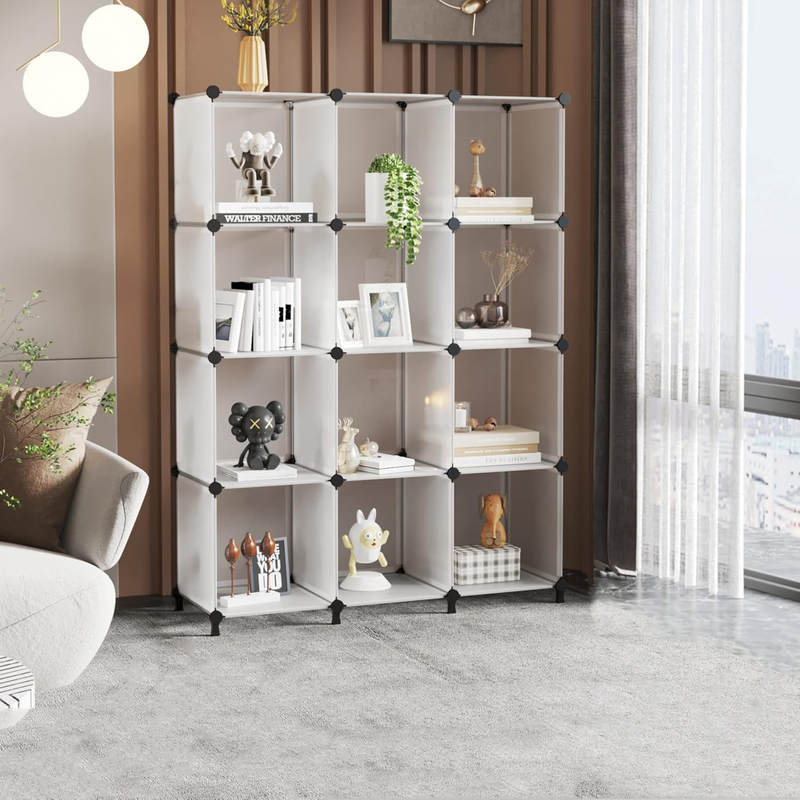 Cube Storage Organizer Storage 12 Cube Bookshelf DIY Plastic Closet Storage Shel