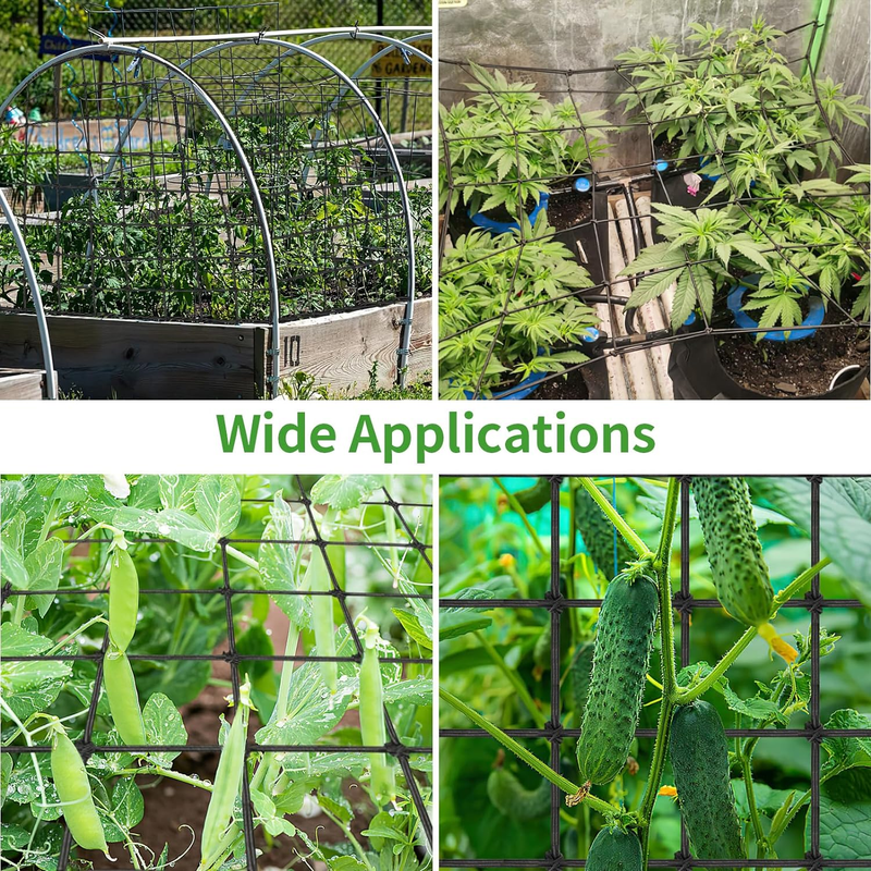 Trellis Netting, Scrog Net with 4 Hooks, 4X4 Trellis Net for Grow Tent, Heavy-Du