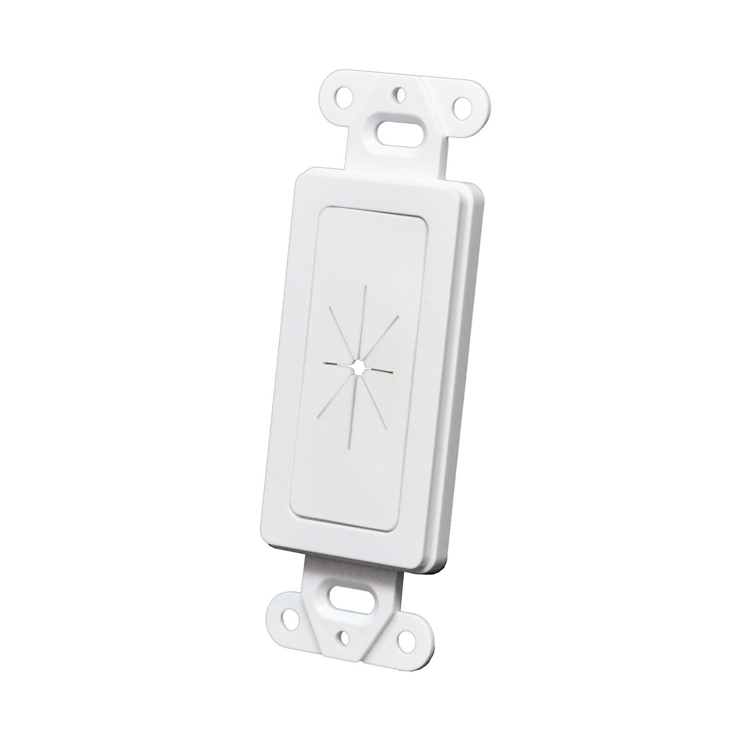 Decora Wall Plate 1-Gang Insert with Flexible Rubber Opening White (1 pack)