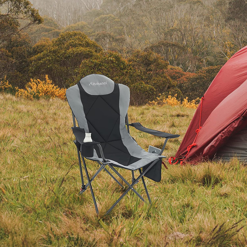 Camping Chairs, Camping Chairs 2 Pack Camp Chairs for Heavy People with Adjustab