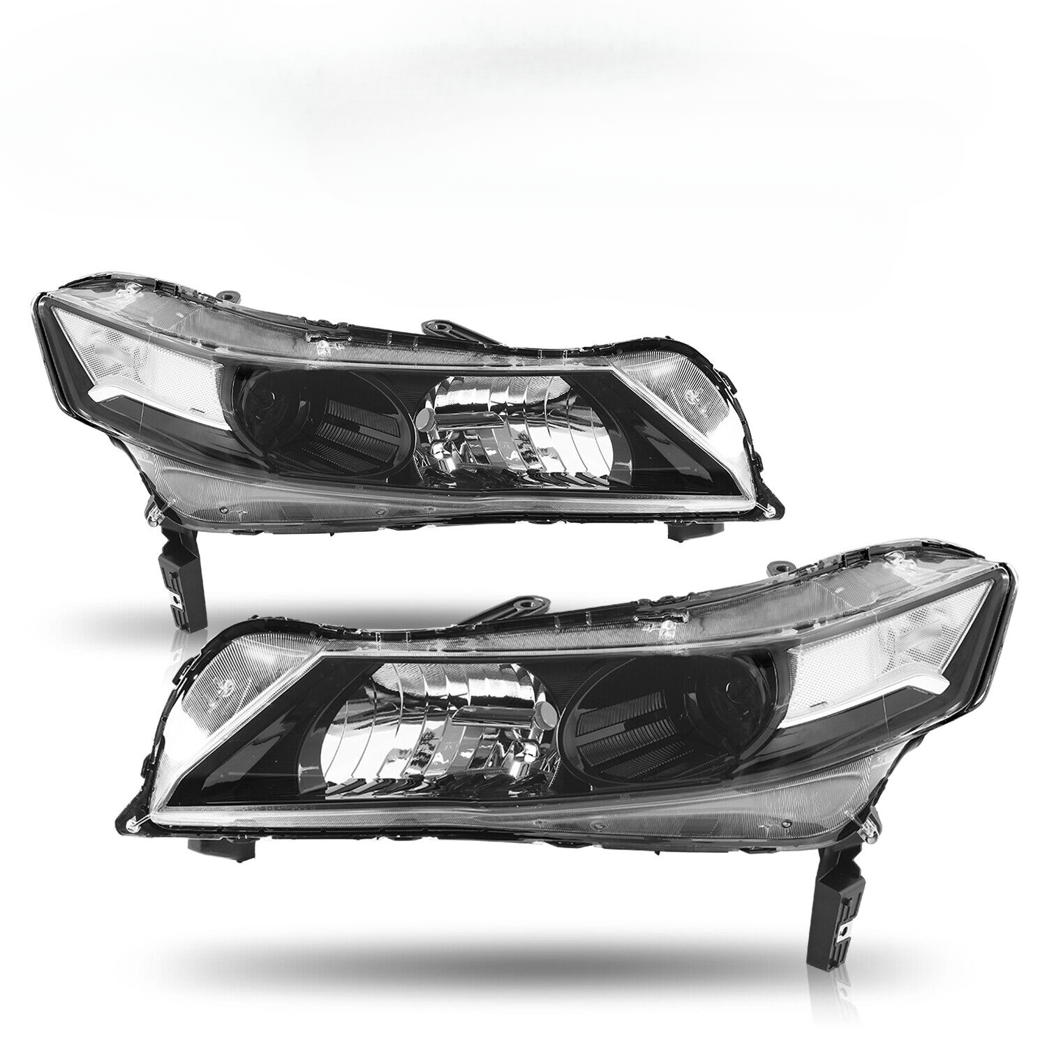 For 2009 2010 2011 2012 2013 2014 Acura TL Black Clear HID Headlights Pair