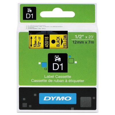 DYMO D1 High-Performance Polyester Removable Label Tape 1/2'' x 23 ft Yellow