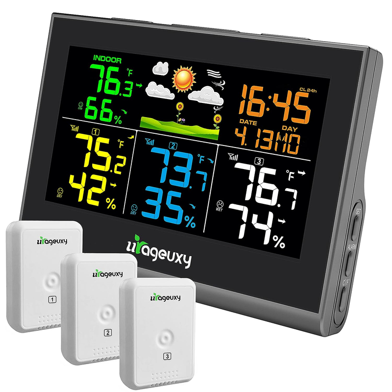 Weather Station with Multiple Sensors, Wireless Indoor Outdoor Thermometer Hygro