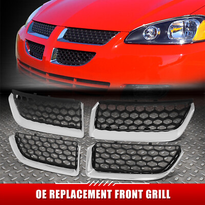 [4шт] Для 04-06 Dodge Stratus OE Style Черная вставка в переднюю решетку из ячеистой сетки