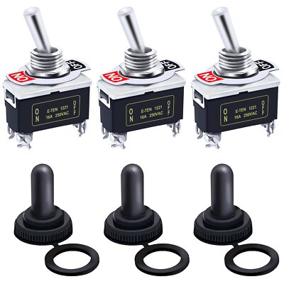 /3Pcs Heavy Duty Rocker Toggle Switch 16A 250V AC DPST 2 Position 4 Pin ON/Of...