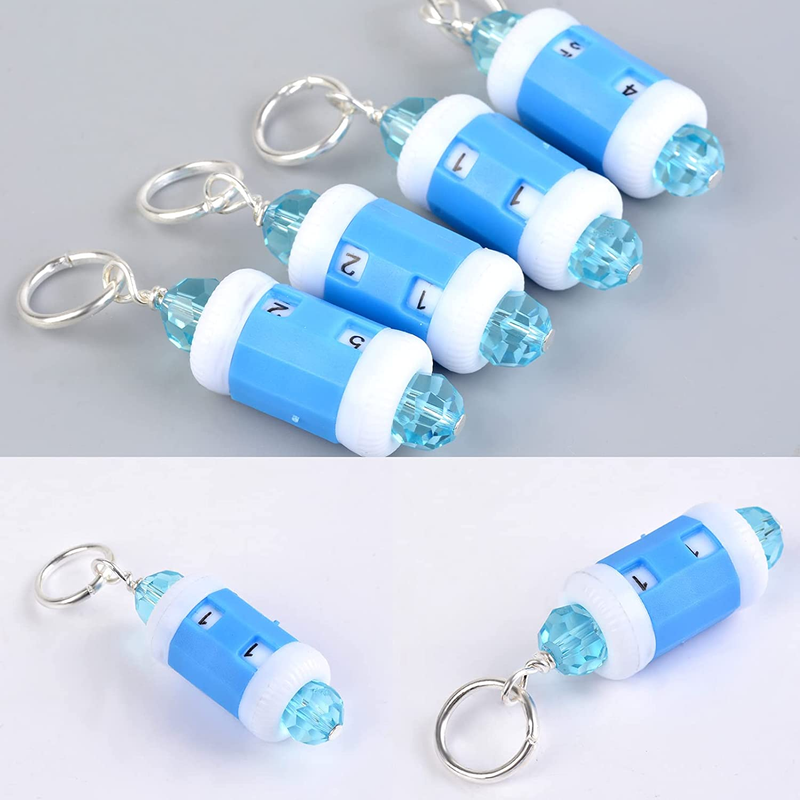 Knitting Crochet Stitch Marker Row Counter Hand Crafts Tools Pack of 4Pcs Blue