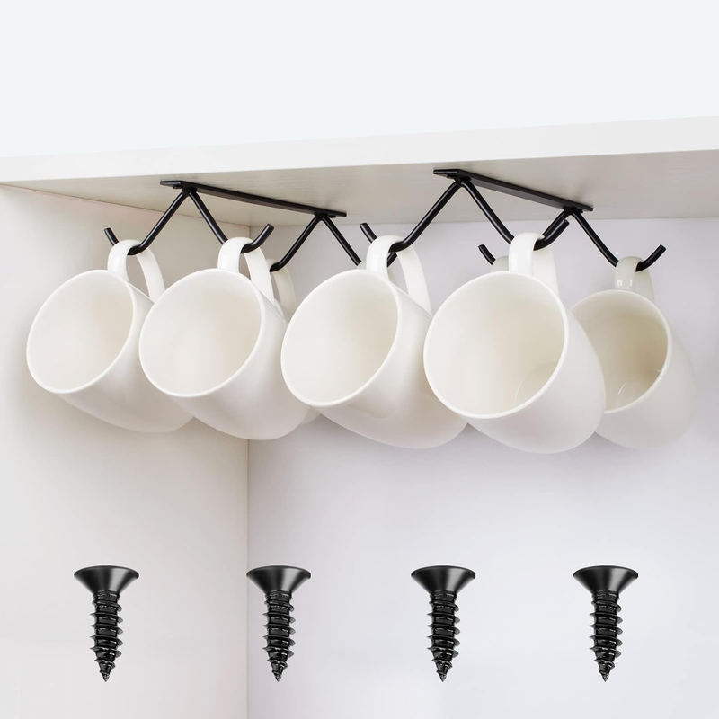 Tavery Mug Hooks Coffee Cabinet Kitchen - Cup Holder Storage Utensils Display Be