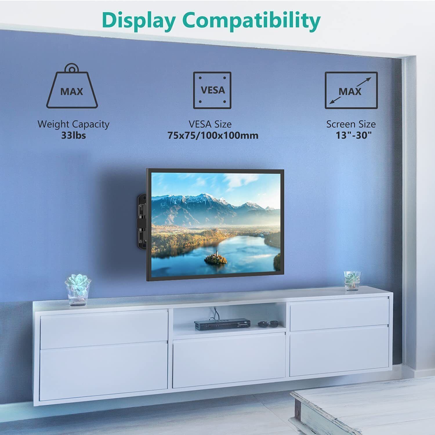 Full Motion Tilt TV Wall Mount Bracket-14 24 32 37 39 40 43 LED LCD Flat Screen