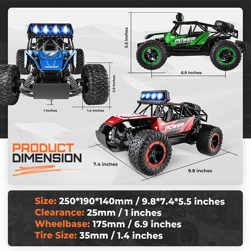 TB141 RC Cars-1:14 Scale Remote Control Car,2Wd High Speed 20 Km/H All Terrains