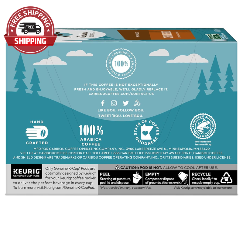 Caribou Blend Keurig Single-Serve K-Cup Pod, Medium Roast Coffee, 60 Count (6 Pa