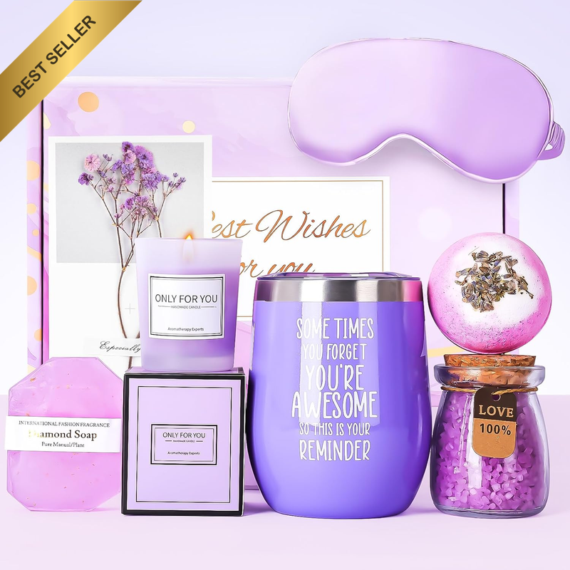 Relaxing Spa Gift Set, Luxury Self Body Care Box Basket Set, Perfect Unique Birt