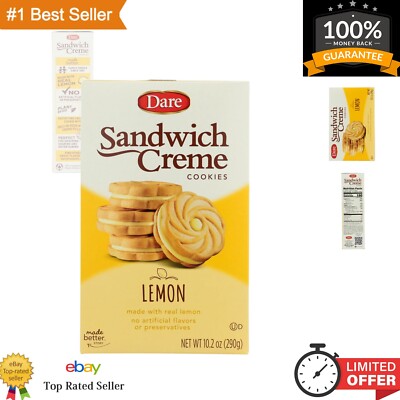 Refreshing 10.2 oz Lemon Creme Cookies - Real Lemon Flavor, No Preservatives