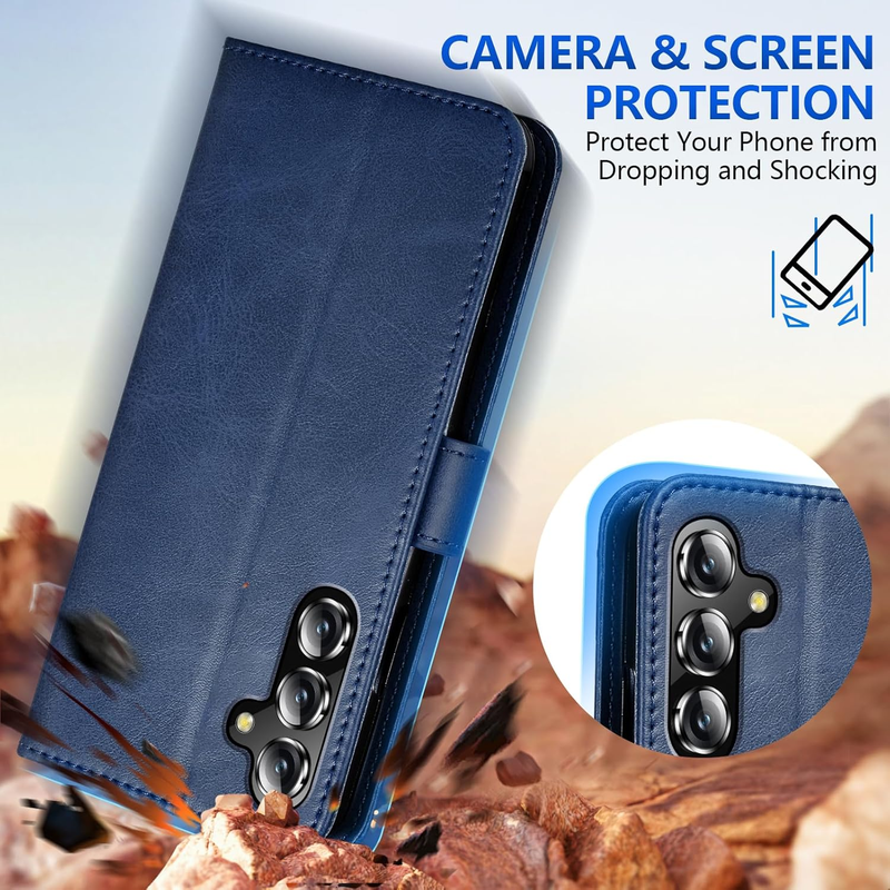 for Samsung Galaxy A16 Case for Samsung A16 Wallet Case Shockproof Flip Flap Mag