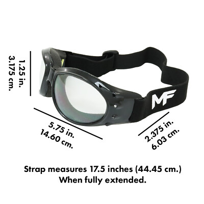 VULCAN PADDED ANTIFOG MOTORCYCLE GOGGLES BLACK FRAMES CLEAR LENS by MOTOFRAMES