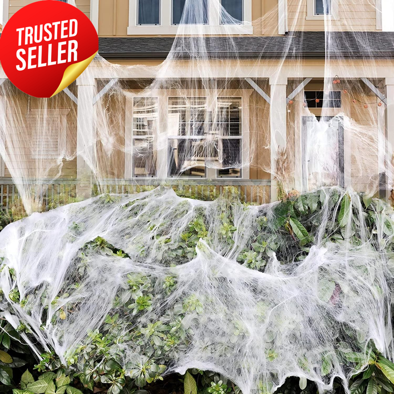 Halloween Spider Web Decoration 80Sqm Stretch Cobweb 30 Fake Spiders