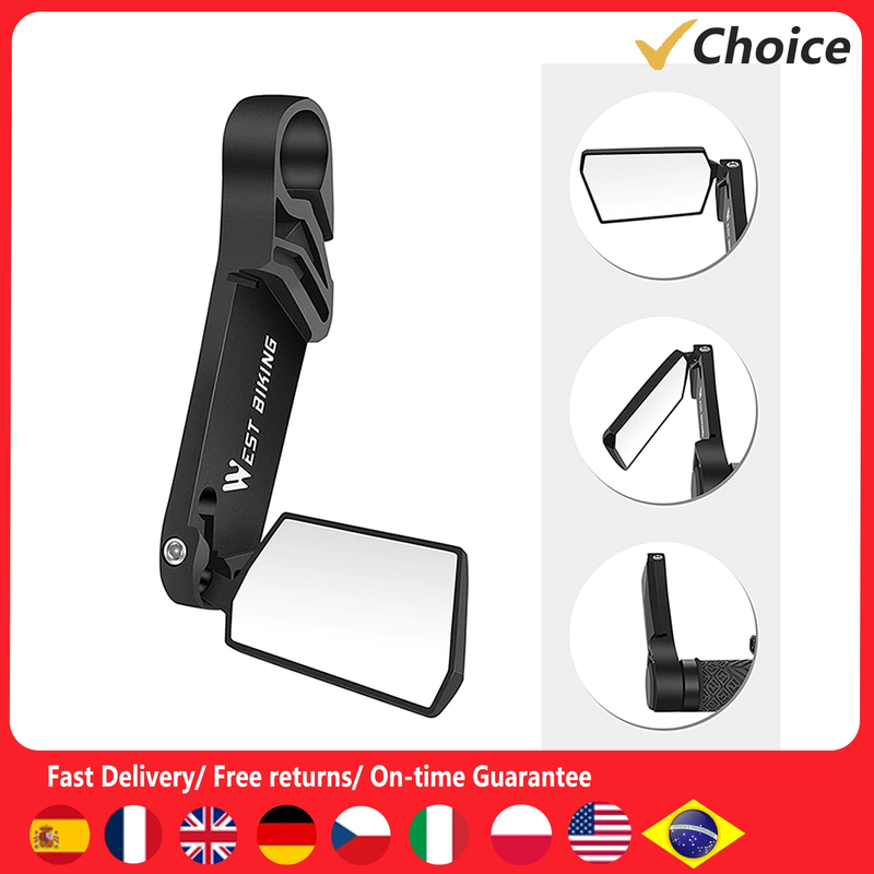 2pcs Bike Mirror Cycle Rear View Mirror Foldable 360 Degree Rotating Rearview Bi