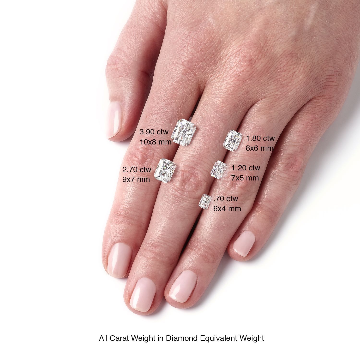 Forever One Moissanite Radiant 7x5mm 1 + Ct Loose Charles Colvard Colorless DEF