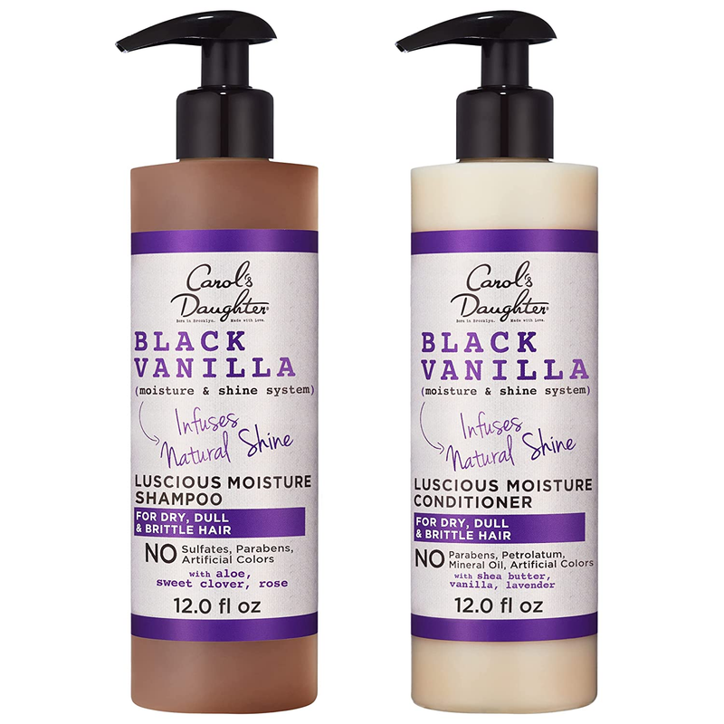 Black Vanilla Curly Hair Shampoo and Conditioner Set - Made with Shea Butter Bio