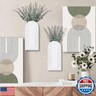 Dnnnii 2 Pack Wooden Wall Vase Set - White Finish Modern Farmhouse and Boho Wall Decor for Entryway, Hallway, Bathroom, Living Room, Dining Room, Narrow Spaces