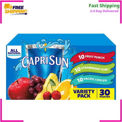 Capri Sun Fruit Punch, Strawberry Kiwi & Pacific Cooler Juice 30 ct Box, 6 fl oz