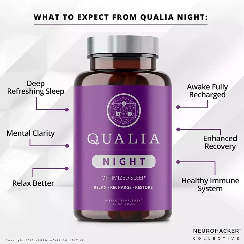 Qualia Night Sleep Aid | Non-Habit Forming | Science-Backed Supplement