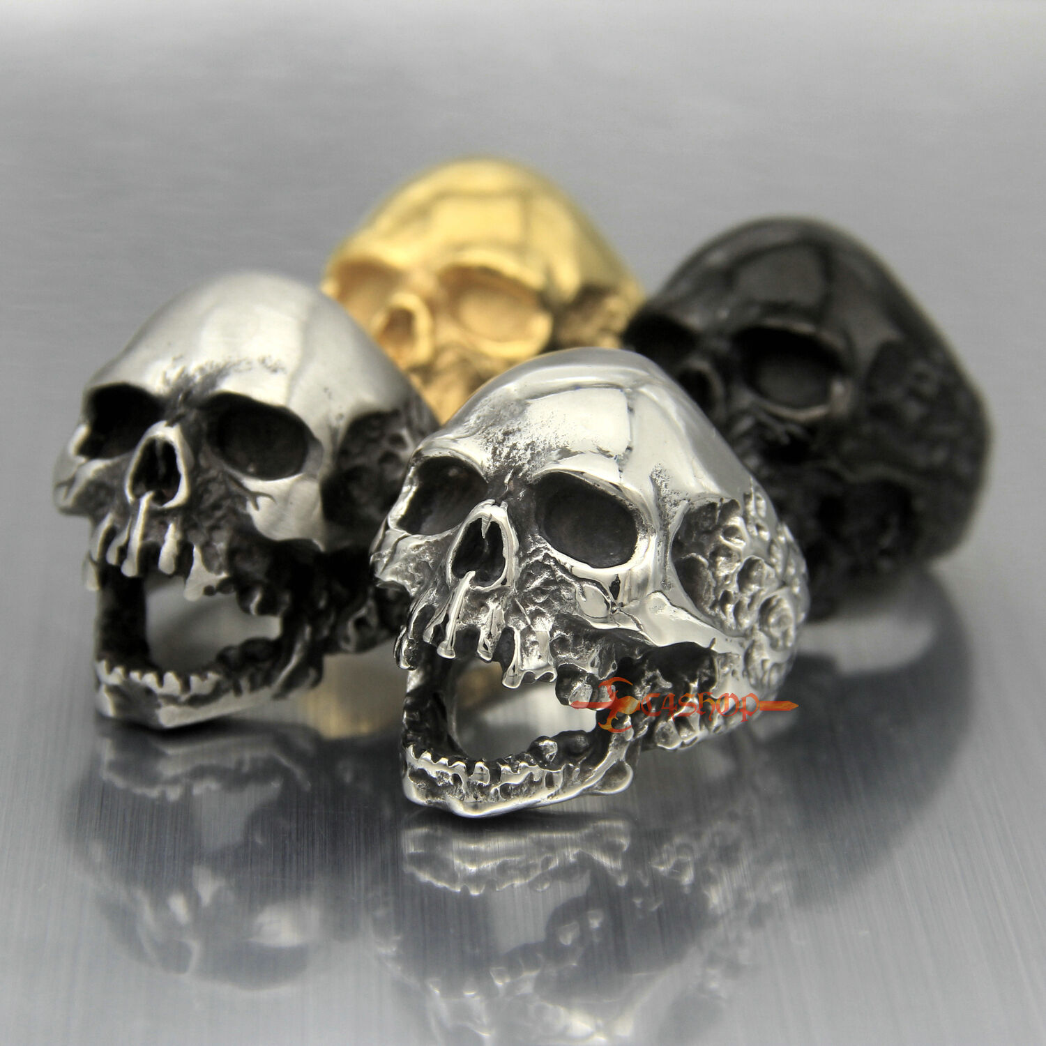 Huge Heavy Gothic Stainless Steel Plague Skull Mens Biker Huge Heavy Gothic Stainless Steel Plague Skull Mens Biker