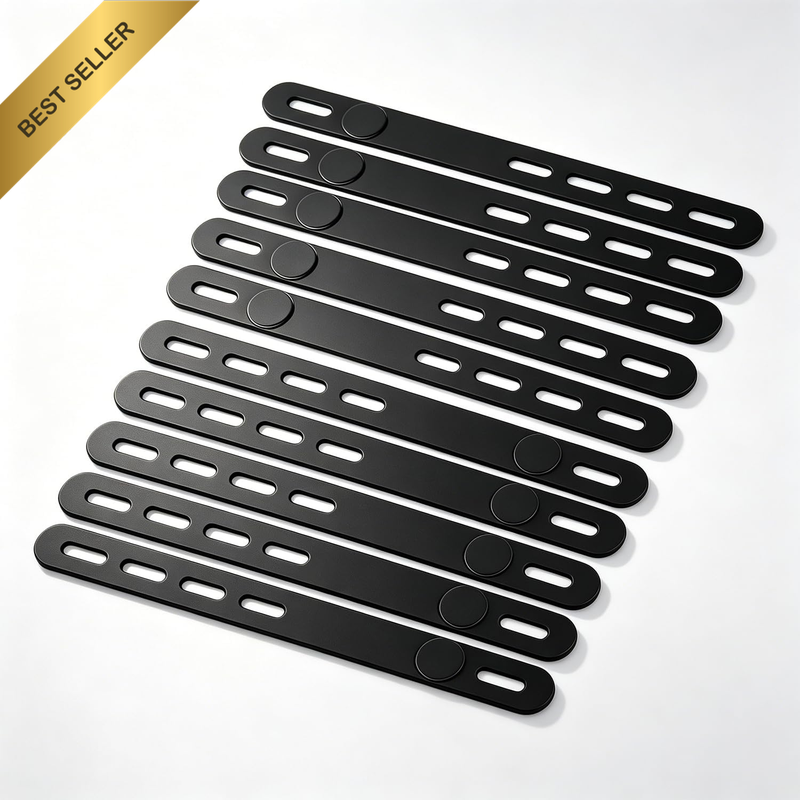 Silicone Cable Ties 10 Pack - Reusable Cord Organizer with Secure Lock Buckle, S