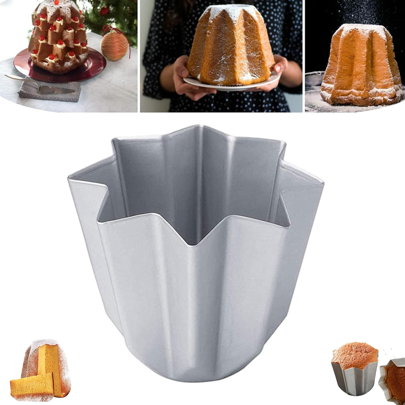 Pandoro Octagonal Baking Pan, Non-Stick Mousse & Cheese Cake Mold, Deep Octagona