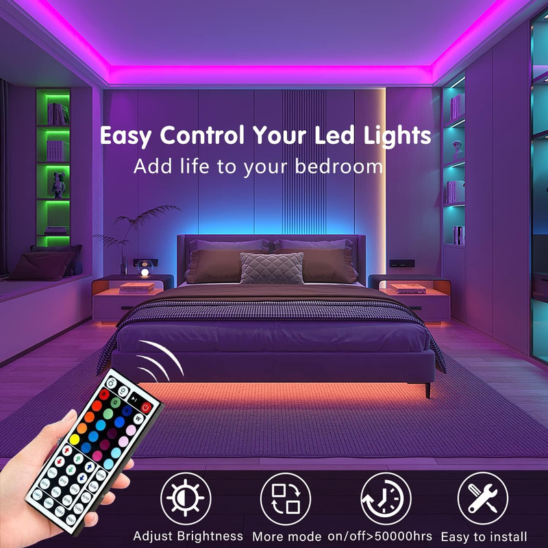 100ft Led Strip Lights (2 Rolls of 50ft) Bluetooth App Control Led Lights Strip