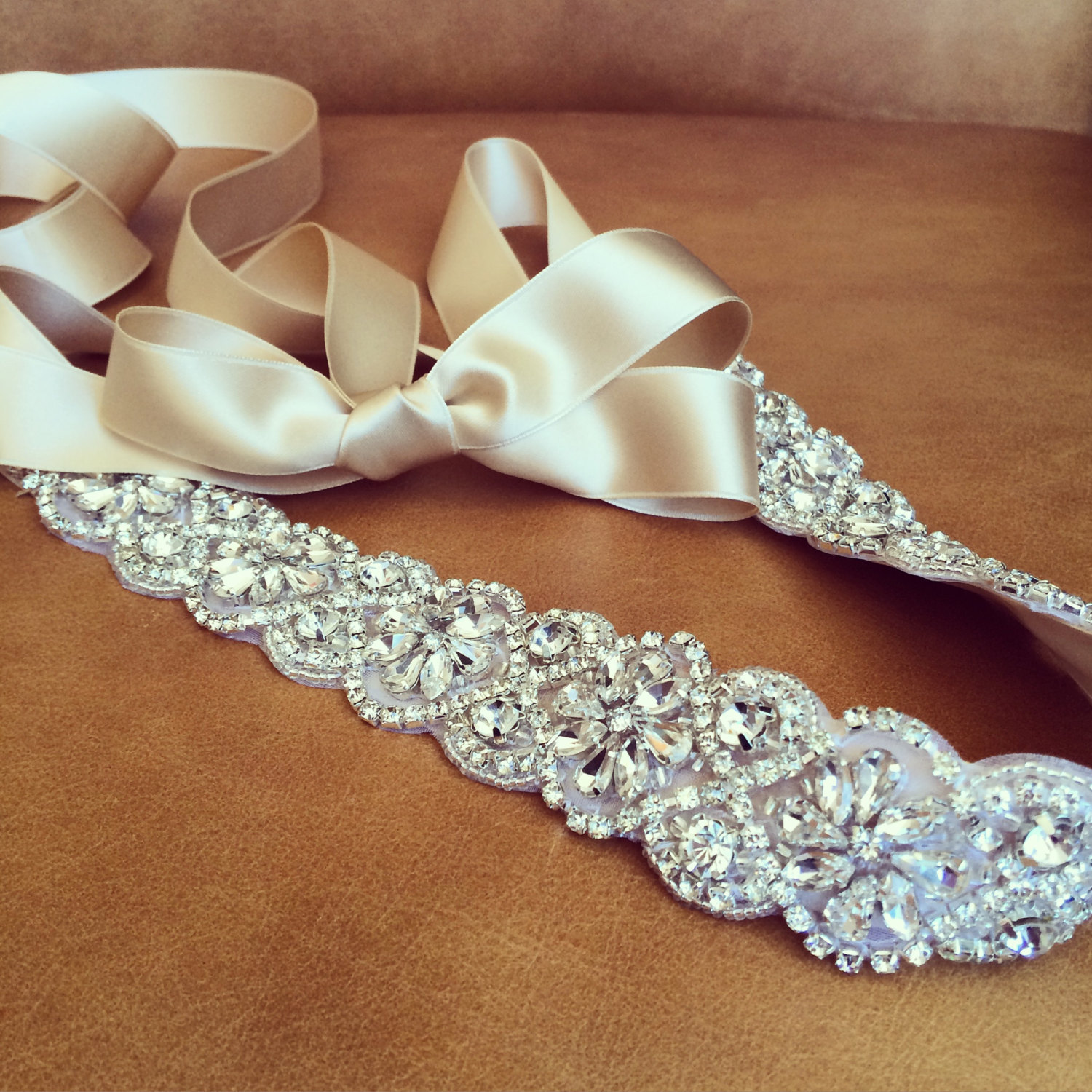 Vintage Wedding Bridal Sash Belt Crystal Rhinestone Wedding Dress