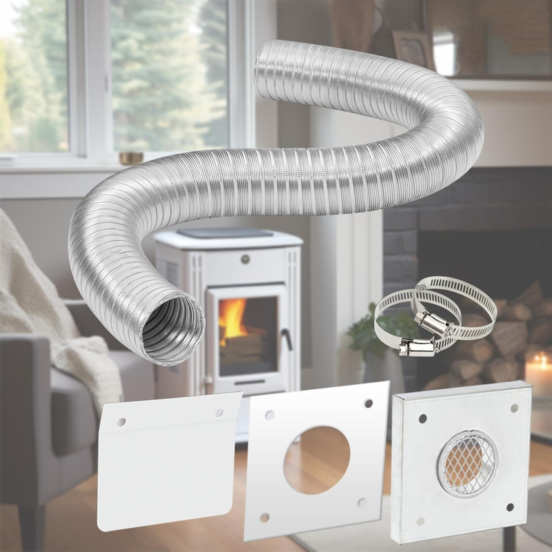 Pellet Stove Pipe Kit,2&rdquo; X 60&rdquo; Aluminum Flex Pipe Fresh 