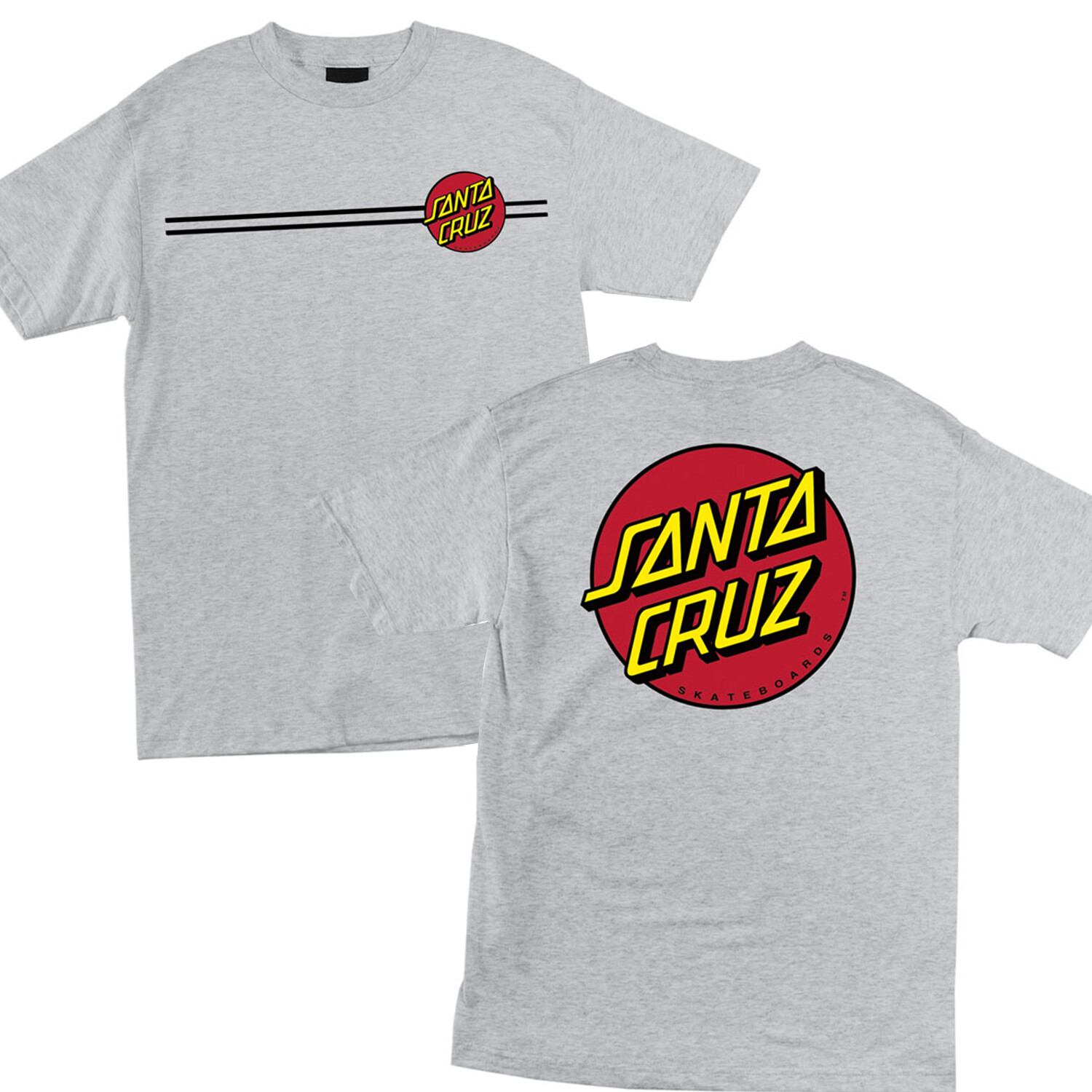 Santa Cruz Classic Dot T Shirt Tee Skateboard Athletic Grey Santa Cruz Classic Dot T Shirt Tee Skateboard Athletic Grey