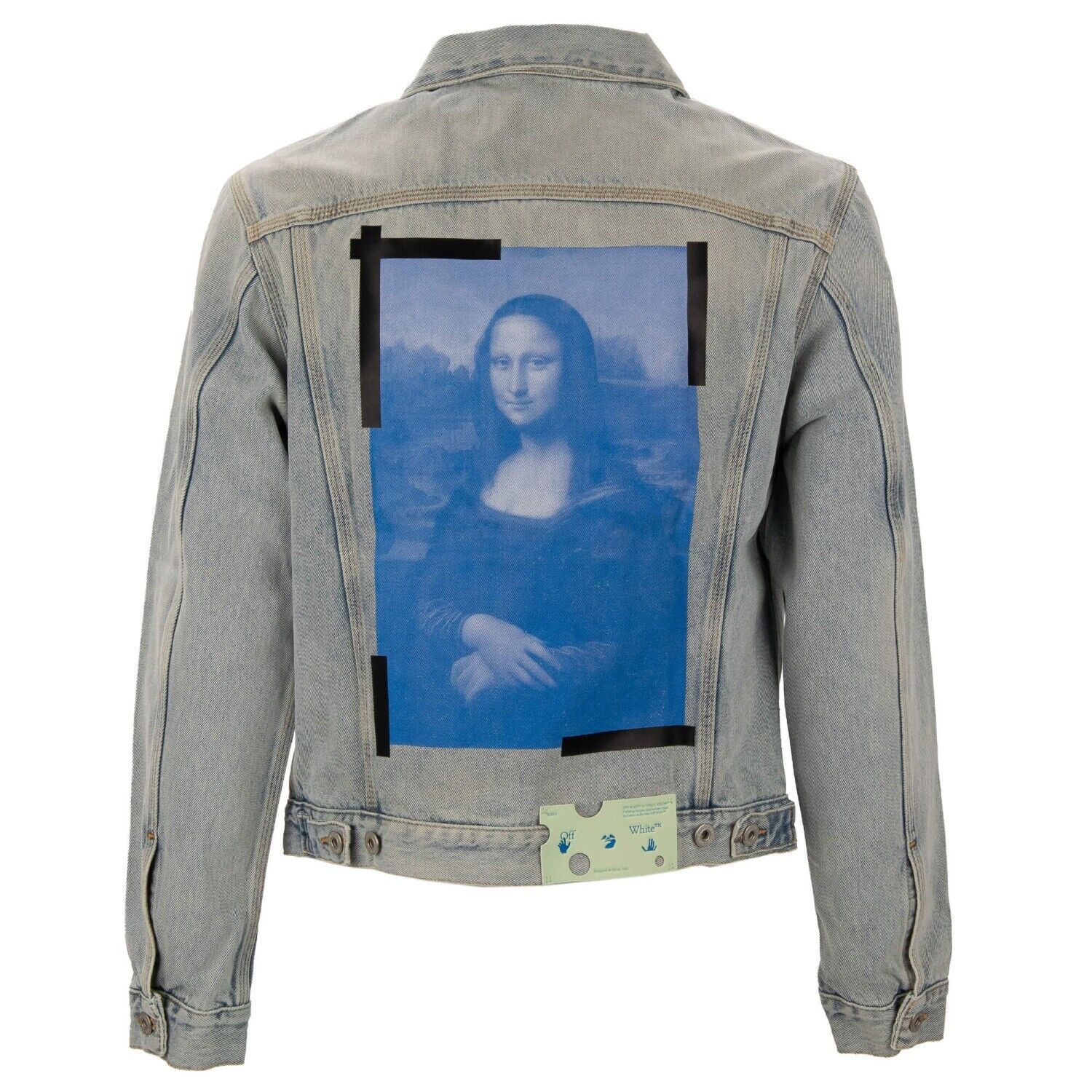 OFF-WHITE Virgil Abloh Slim Denim Jacke mit Mona Lisa Print OFF-WHITE Virgil Abloh Slim Denim Jacke mit Mona Lisa Print
