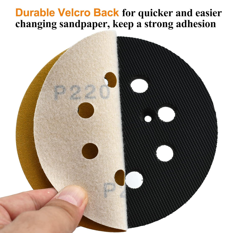 5-Inch 8-Hole Hook and Loop Sanding Discs, 60/80/120/150/220/320/400 Assorted Gr
