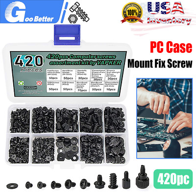 332Pcs Computer Screws Standoffs Kit for PC hardware Hard Drive Motherboard Case