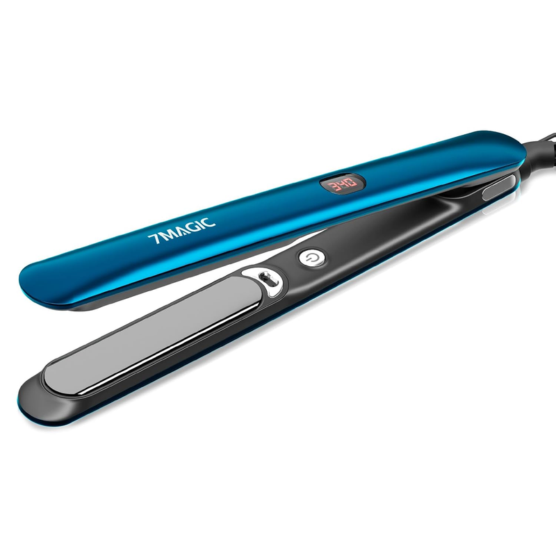 7MAGIC Hair Straightener, Ceramic Flat Iron with LCD, Professional 2 in 1 Hair I