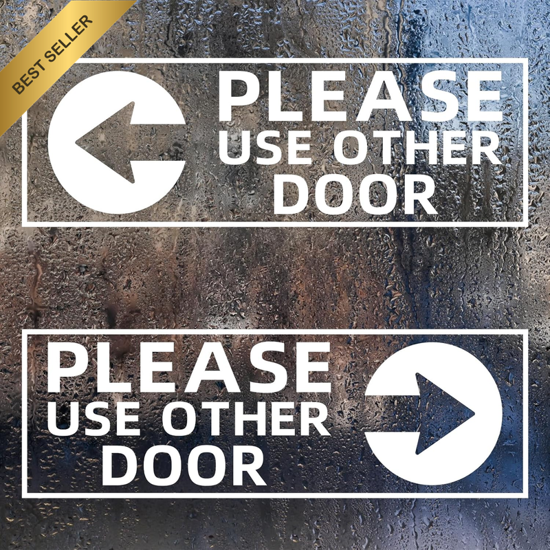 8Pcs Please Use Other Door Signs, 11.81X3.94 Inch Left and Right Arrow Direction
